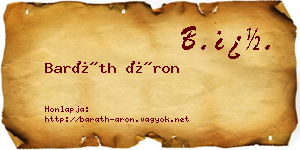 Baráth Áron névjegykártya
